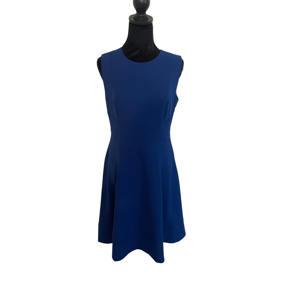 Tommy Hilfiger Womens Royal Blue Fit and Flare Scuba Crepe Dress A9FC1SL1 Jay 6